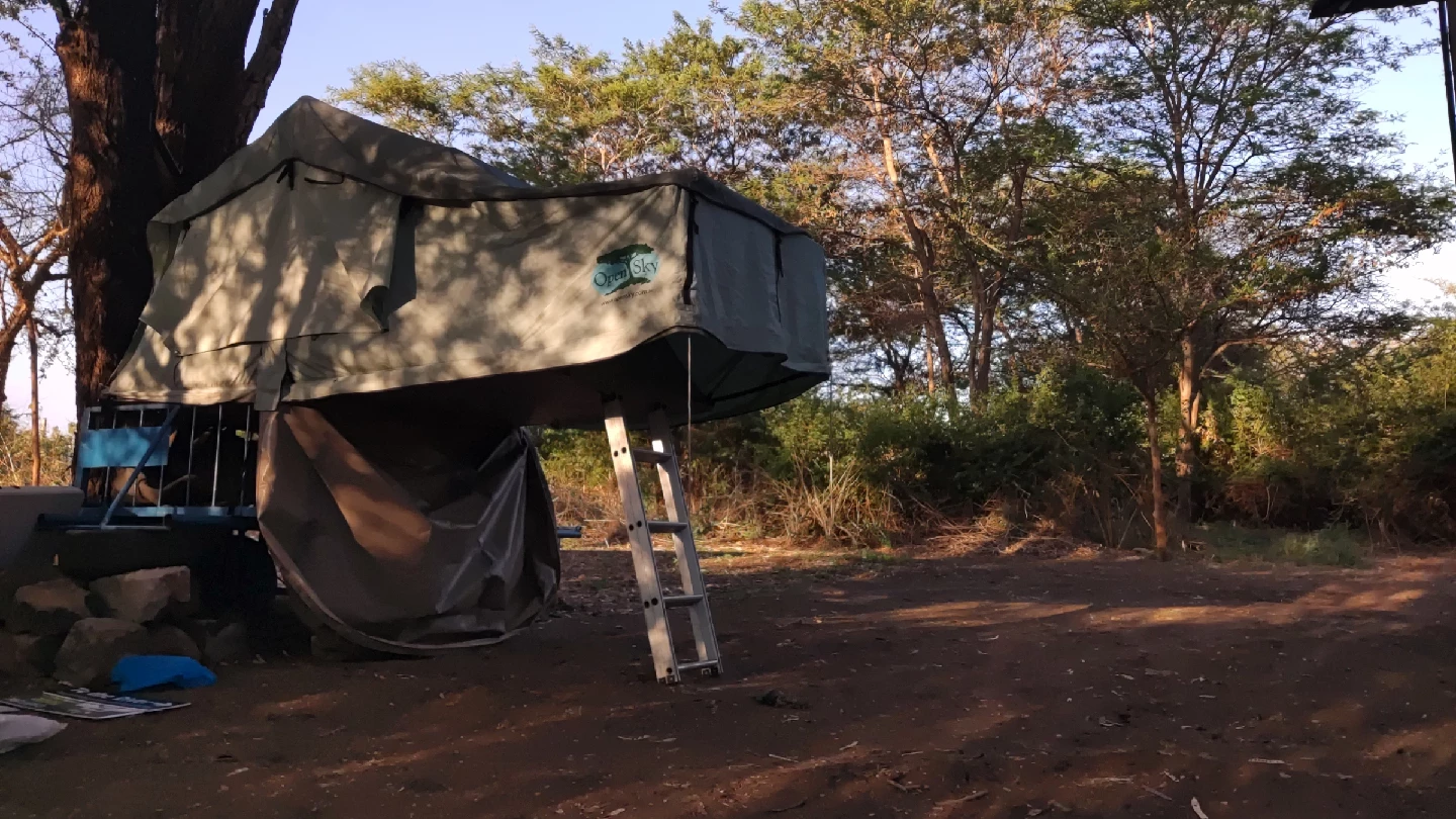 Rooftop tent side view